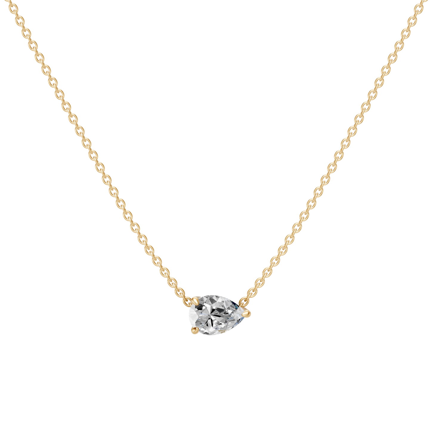 Solitaire Pear Necklace