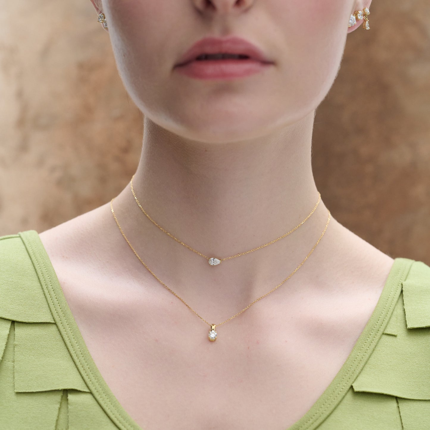 Solitaire Pear Necklace